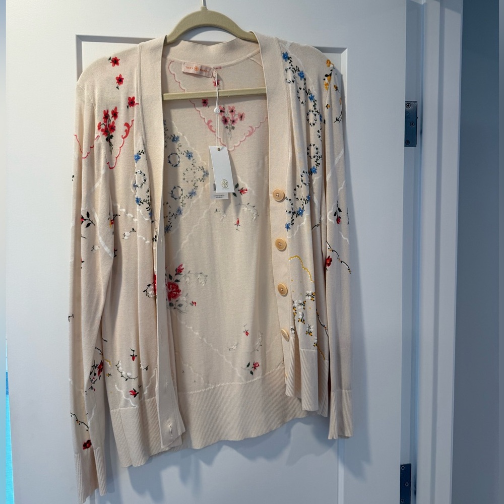 Tory Burch printed Simone cardigan